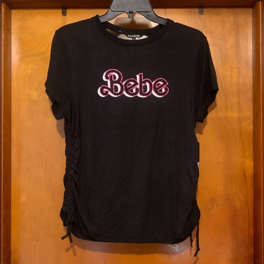 NWT BeBe Sport Size M Dream Logo Ruched Tee